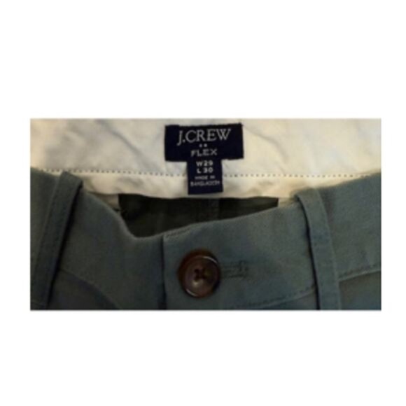 J Crew Slim Fit Pants Zip Fly Closure Comfortable Fit Olive Green Men's 29 NWT - Picture 8 of 11